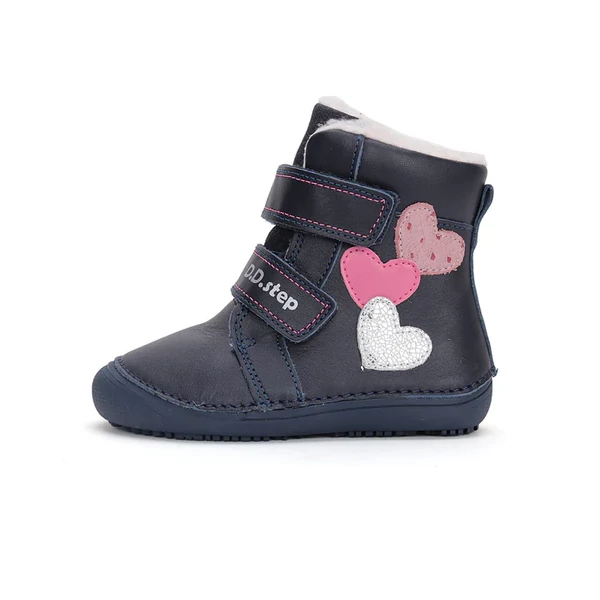 D.D. Step barefoot szívecskékkel, bélelt bokacipő cipő - W063-42152