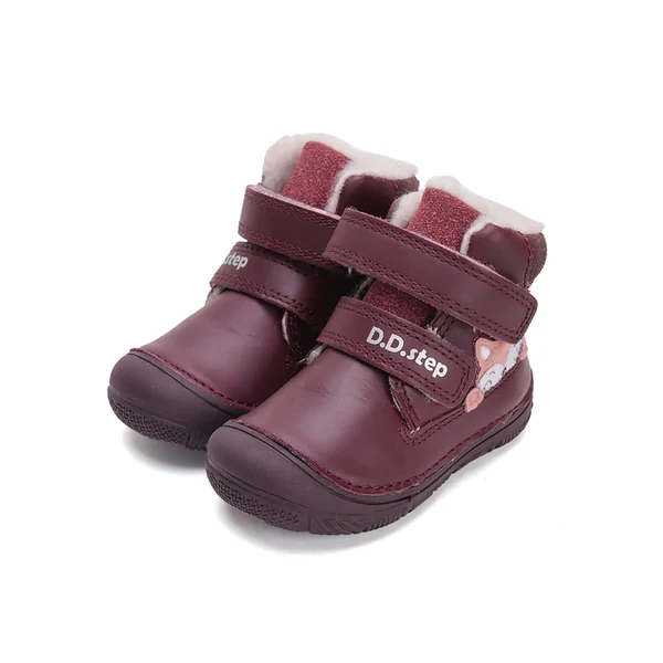D.D. Step - Bordó-rózsaszín rókás bokacipő - W082-42774A