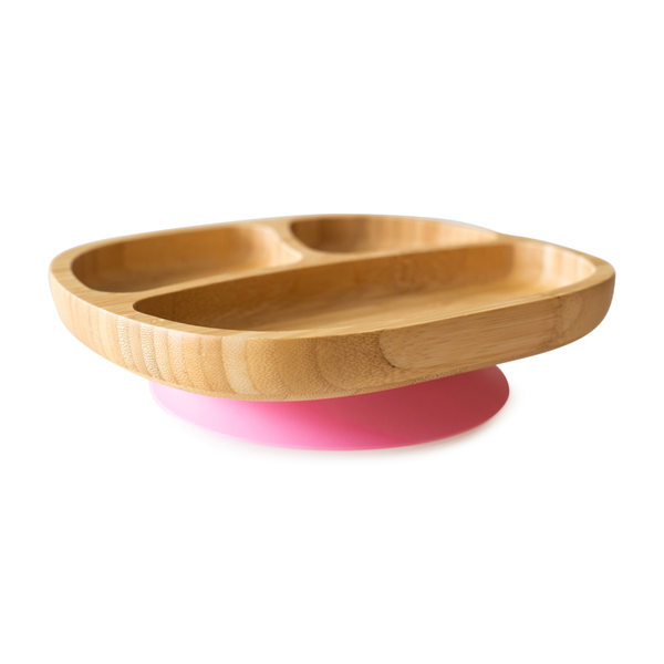 Eco Rascals bambusz gyerek tányér - rózsaszín