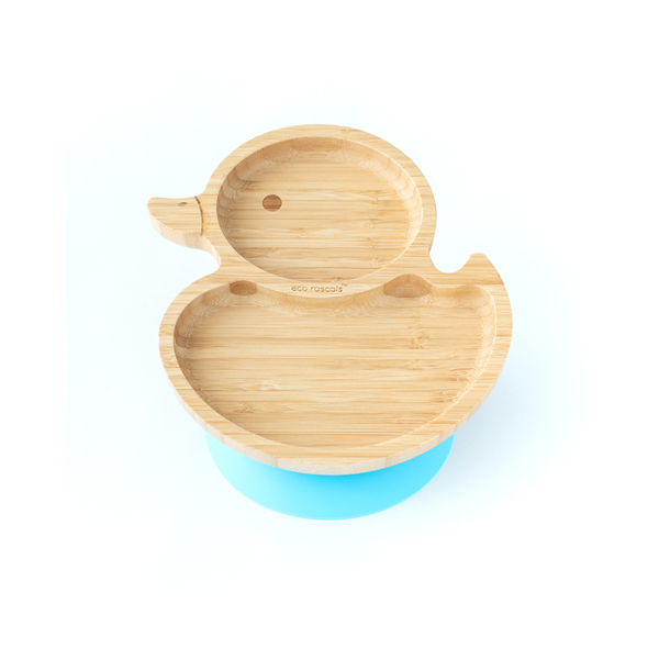 Eco Rascals kacsa bambusz tányér - kék