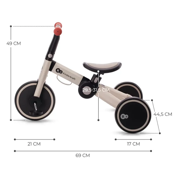Kinderkraft futóbicikli - 4Trike silver grey