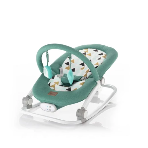 Zopa Relax rezgő, zenélő pihenőszék - mentazöld háromszögek